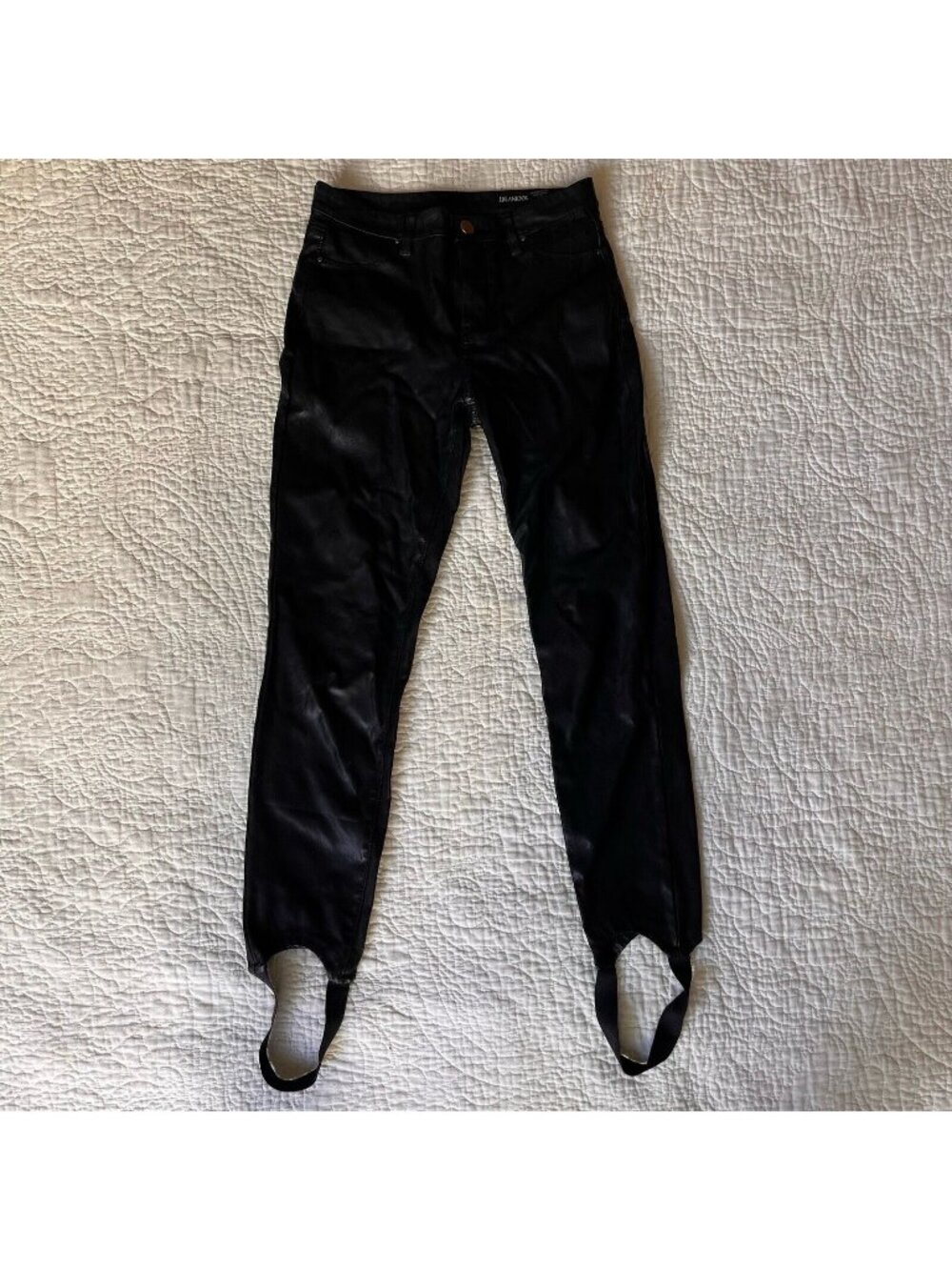 Blank NYC Womens Jeans Black Vegan Faux Leather Skinny Pants in Boom Bap Size 27